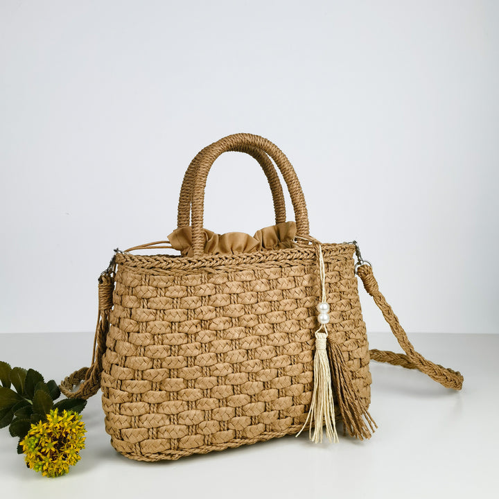 Woven Handbag with Drawstring Stornfield