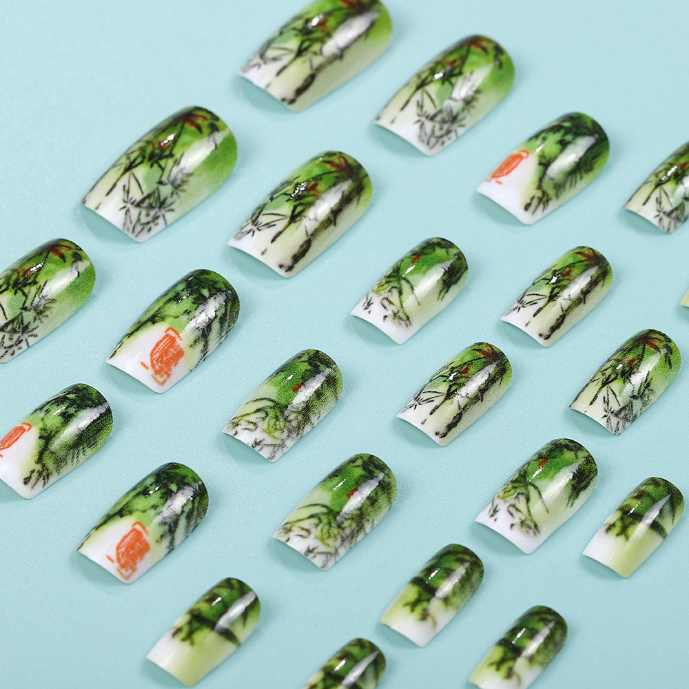 Artificial nails with bamboo design Stornfield