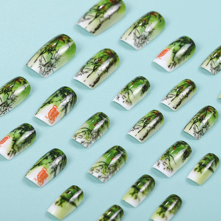 Artificial nails with bamboo design Stornfield