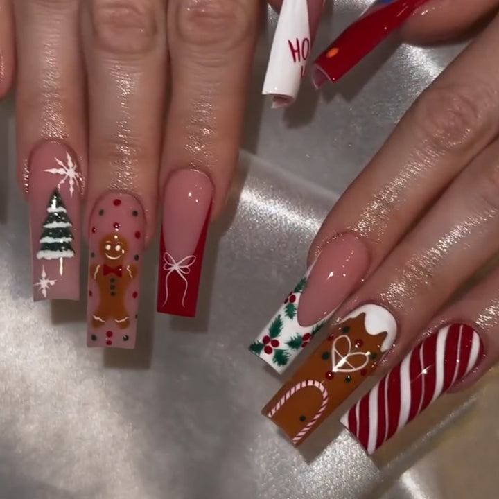 Artificial nail set with festive Christmas design Stornfield 1789118905