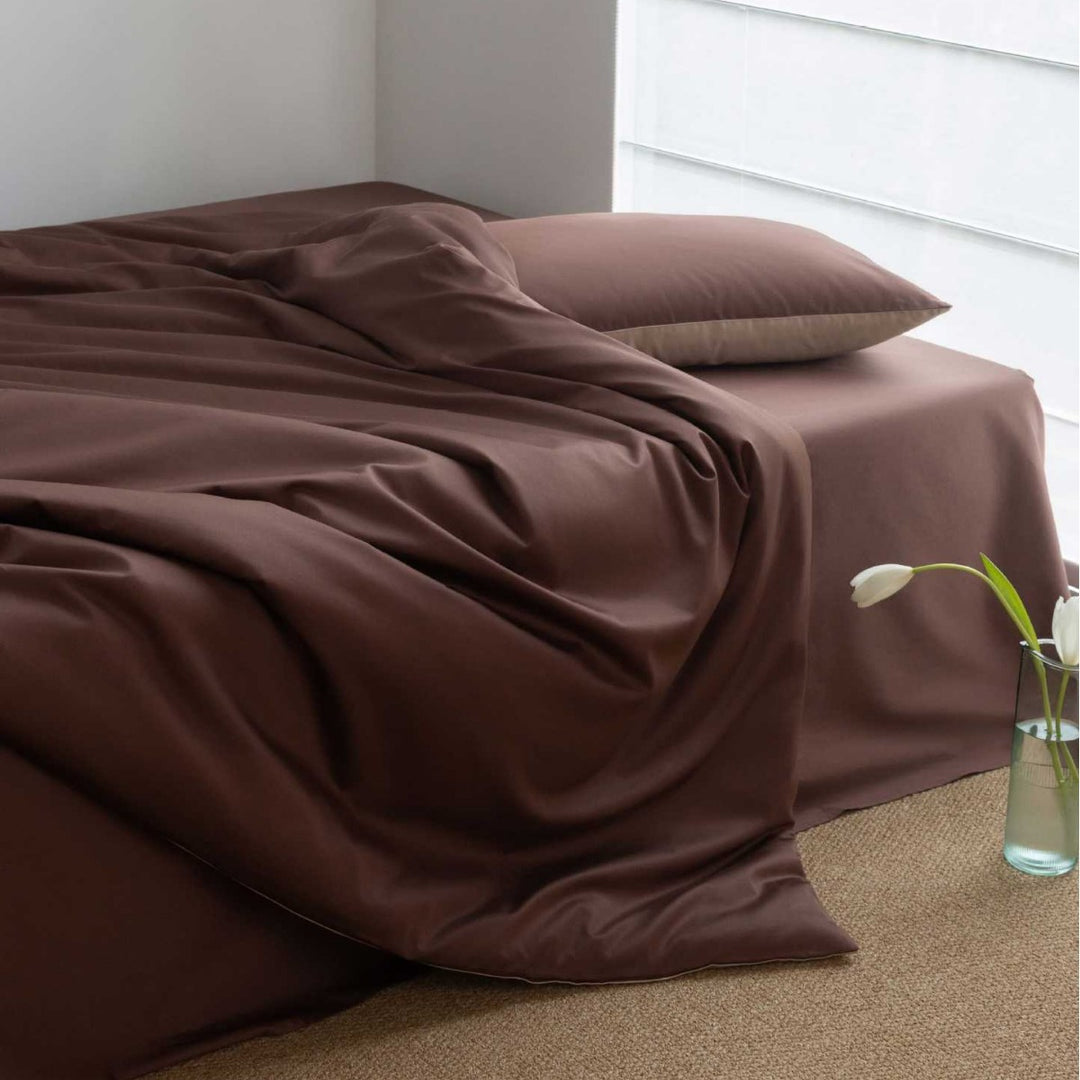 Luxury Reversible Cotton Sateen Duvet Cover Bedding Set