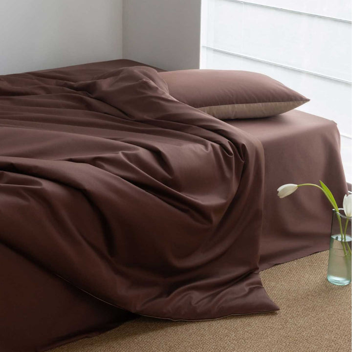 Luxury Reversible Cotton Sateen Duvet Cover Bedding Set