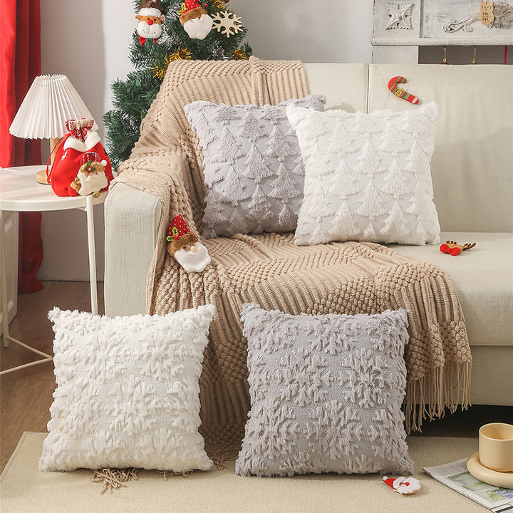 Square Faux Fur Textured Throw Pillow Cover with Hidden Zipper