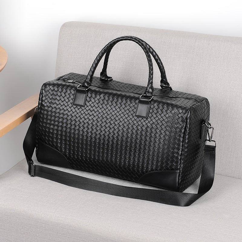 Premium Woven Leather Duffel Bag Stornfield