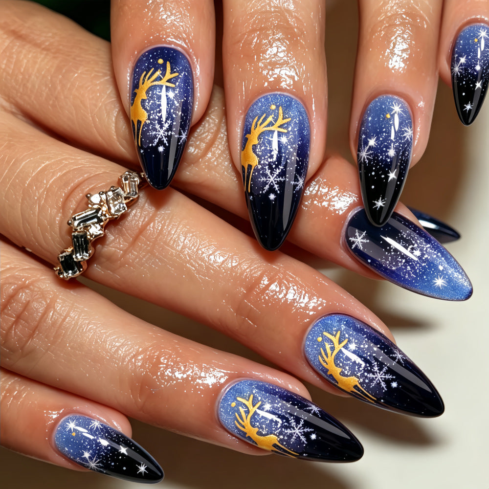 Artificial Nails in Elegant Winter Design with Sparkling Accents Stornfield