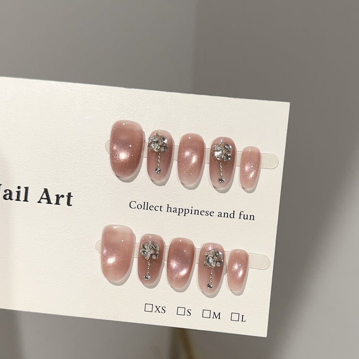 Elegant Glittering Press-On Nail Art Set