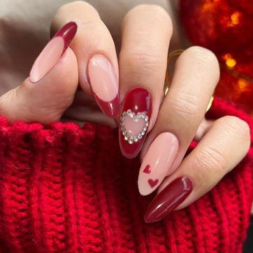 Artistic Heart-Design Press-On Nails Stornfield
