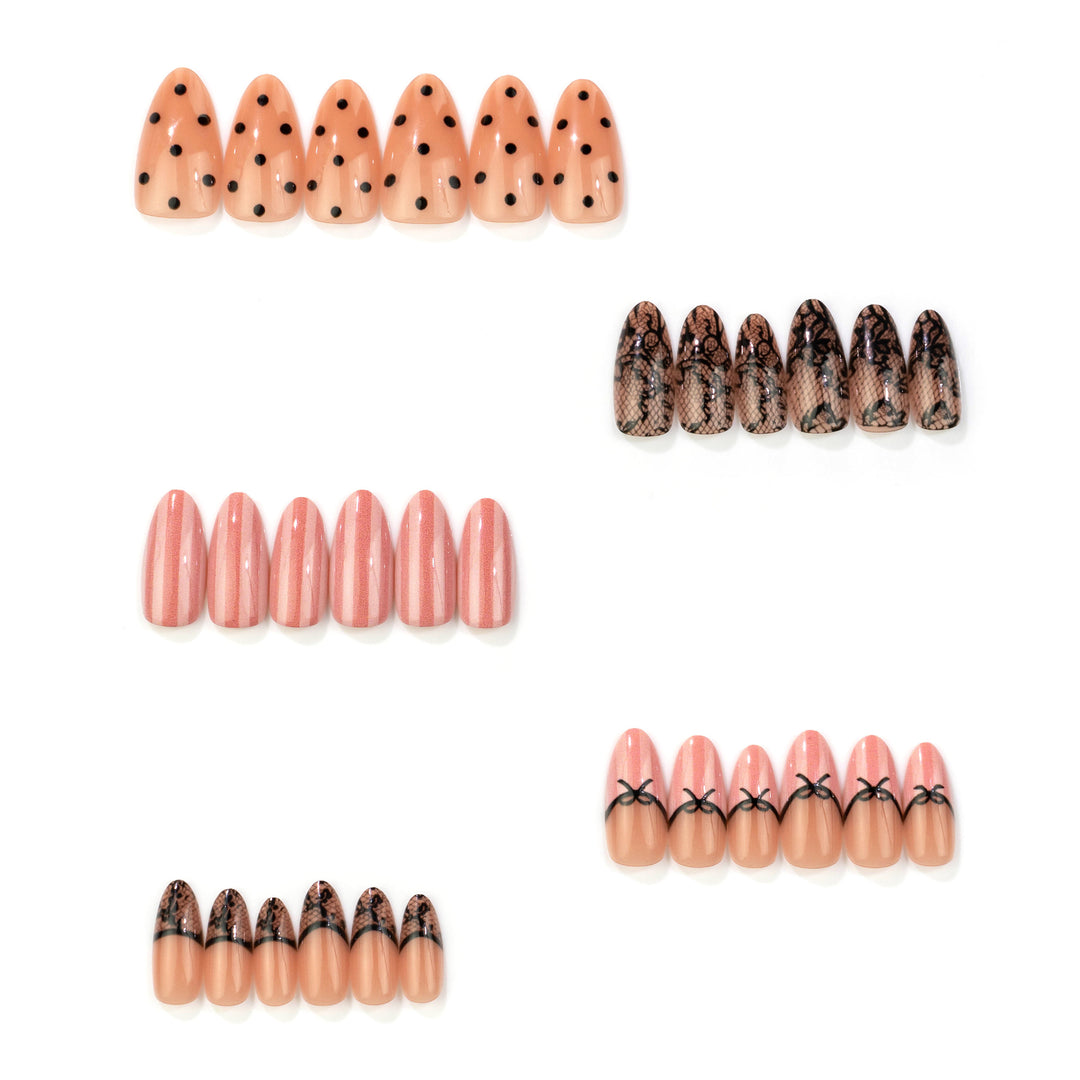 Elegant Lace-Inspired Press-On Nail Set Stornfield