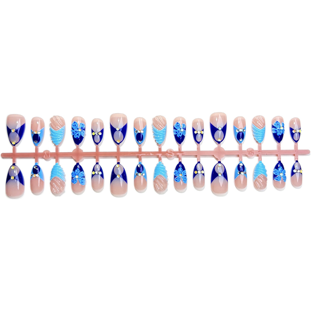 Artistic Gem-Embellished Press-On Nail Set 1790746253