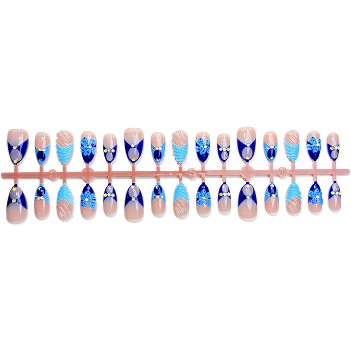 Artistic Gem-Embellished Press-On Nail Set 1790746253