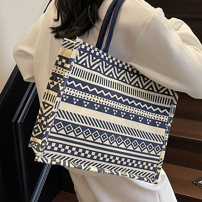 Decorative Elephant Print Shopping Bag