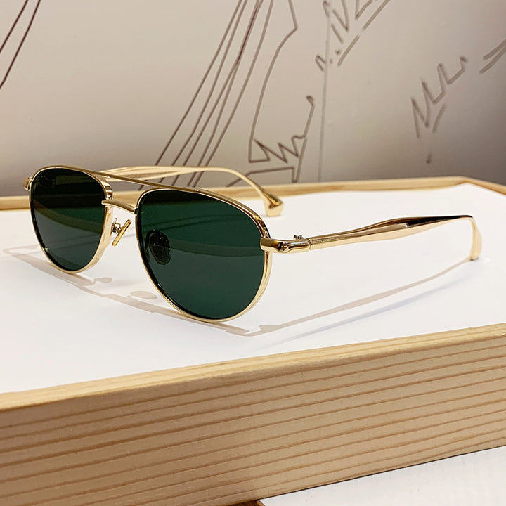 Ladies fashionable pilot sunglasses with elegant gold frame Stornfield