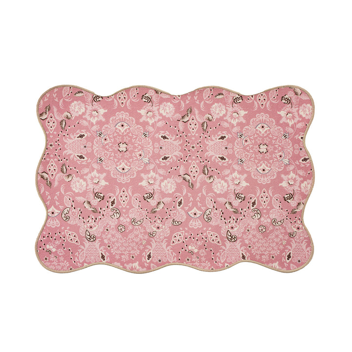 Decorative wavy table set with pomegranate and parrot motif Stornfield
