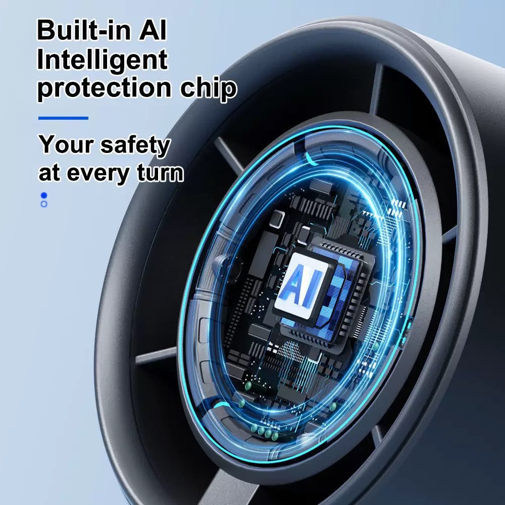 Cooling handheld bladeless personal fan with LED speed display and ultra-quiet brushless motor Stornfield