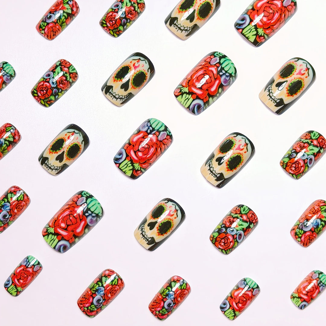 Art nail set with Vibrant Skull design Stornfield