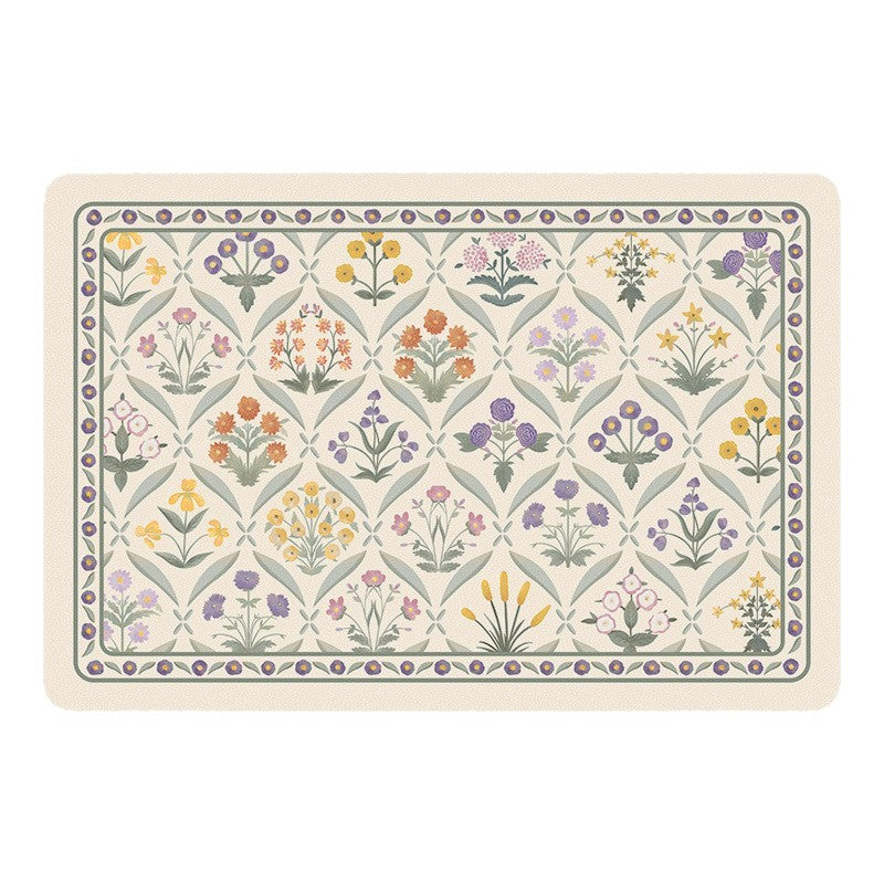 Floral Design Kitchen Mat Stornfield