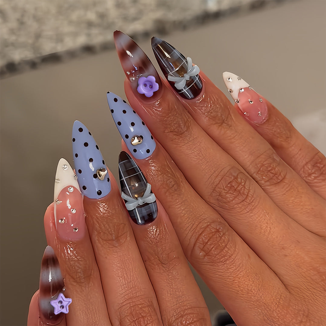 Artificial nails with creative 3D design and playful accents Stornfield