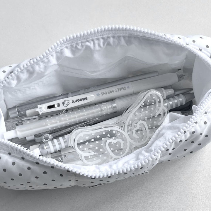 Quilted Polka Dot Shaped Pouch