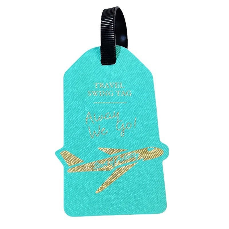 premium travel luggage tag with embossed airplane motif Stornfield