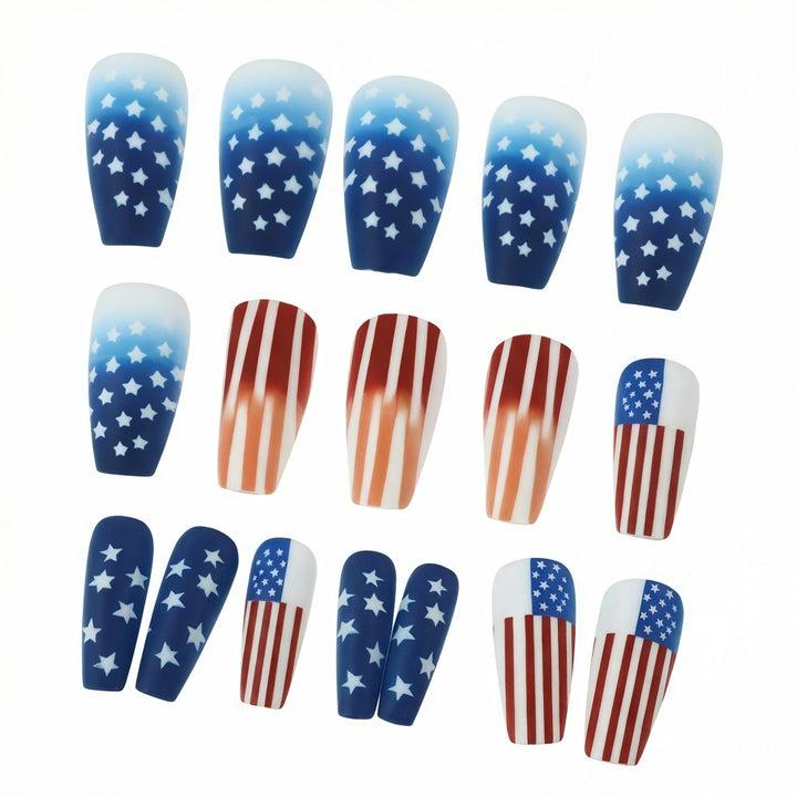 Patriotic design artificial nails Stornfield