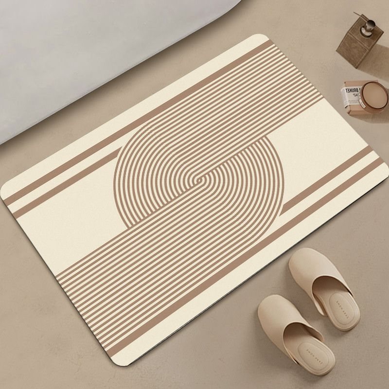 Geometric Pattern Bath Mat for Bathroom