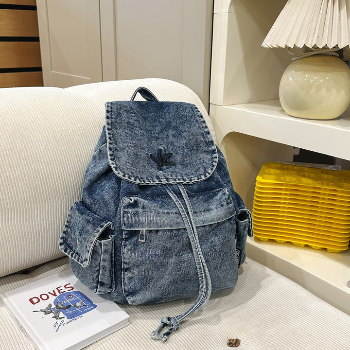 Stylish Denim Drawstring Backpack Stornfield
