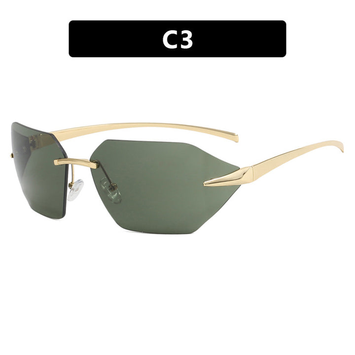 Women's geometric sunglasses with elegant metal frame and polarized lenses Stornfield
