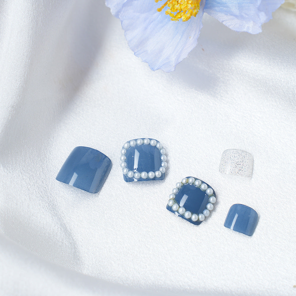 Elegant Pearl-Embellished Press-On Nail Set Stornfield