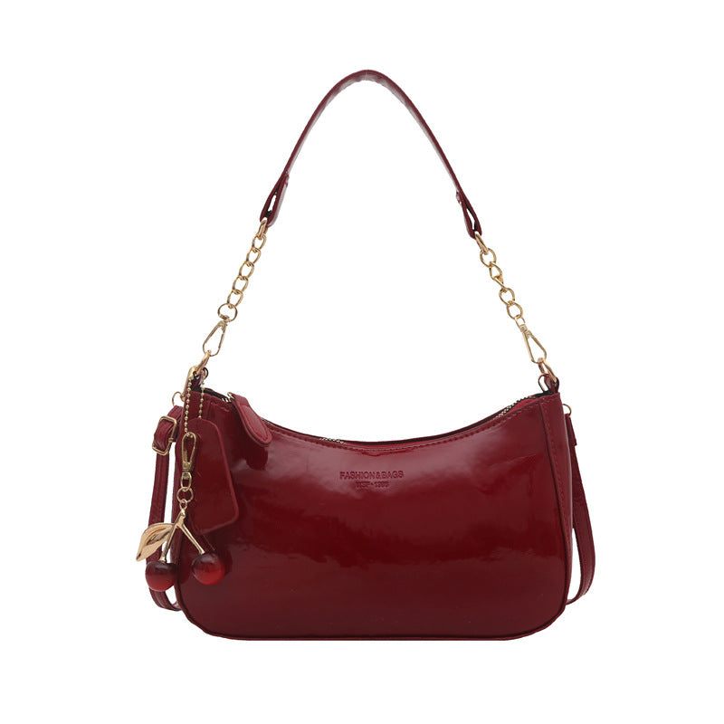 Glossy Patent Leather Crossbody Handbag