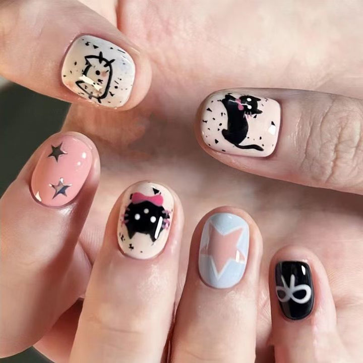 Artistic Floral Design Press-On Nail Set Stornfield