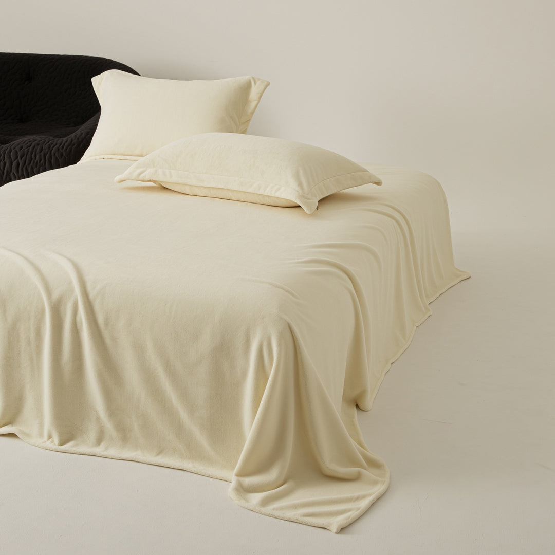 Velvet-Feel Brushed Microfiber Sheet Set with Drapey Flat Sheet & Matching Pillowcases