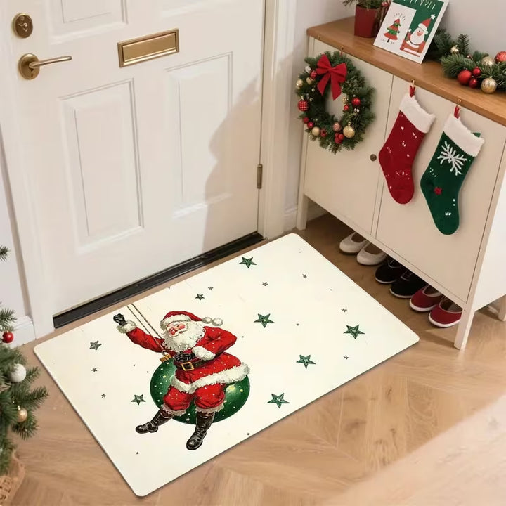 Fun Holiday Santa-Themed Door Mat
