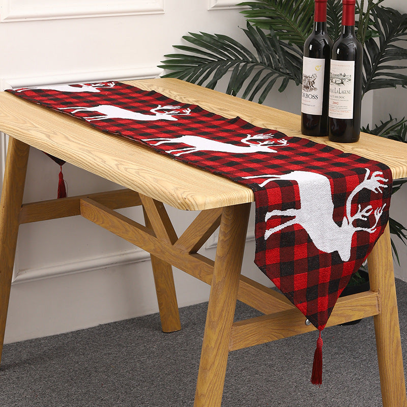 Christmas table runner with reindeer motif Stornfield