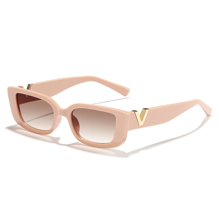 Ladies fashionable square sunglasses with golden accents Stornfield