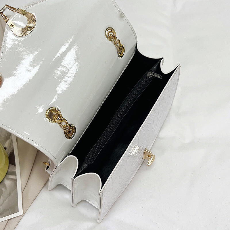 Elegant Crocodile-Texture Shoulder Handbag