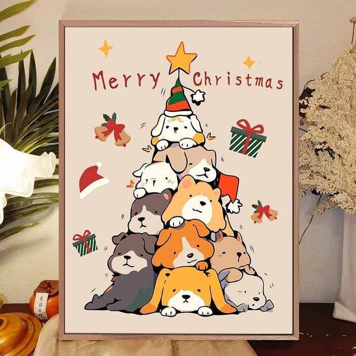 Whimsical Cat-Themed Holiday Canvas Art Print Stornfield