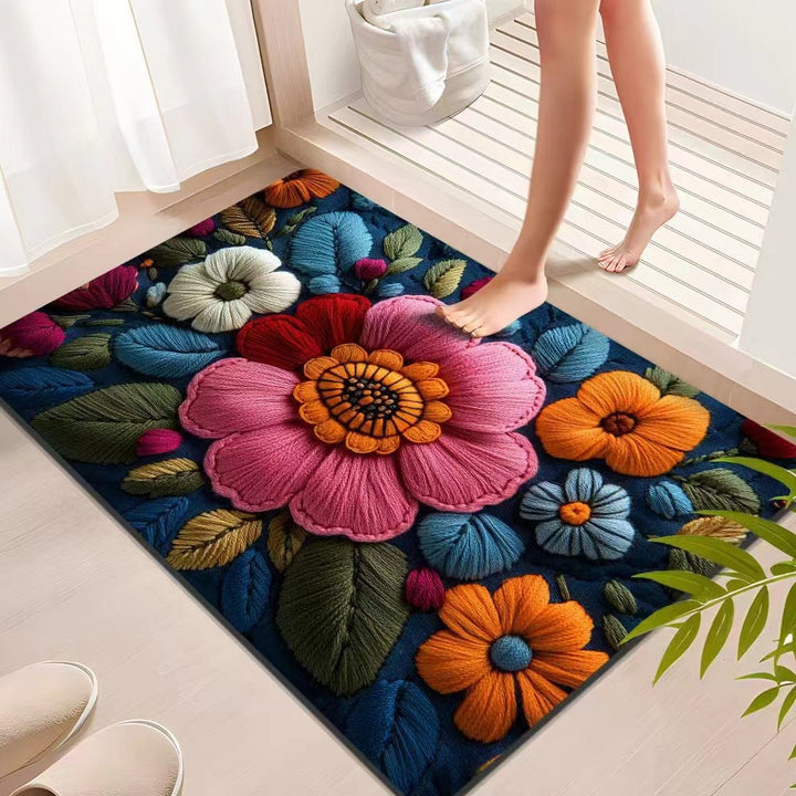 Floral Textured Indoor Mat Stornfield