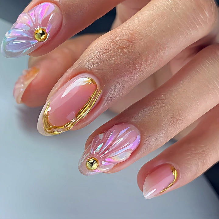 Floral Geometric Press-On Nail Art Set Stornfield