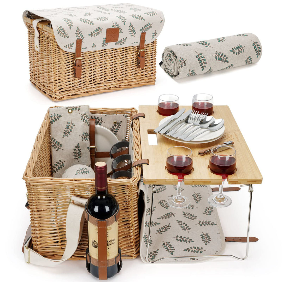 Elegant Wicker Picnic Basket with Insulated Compartment Stornfield