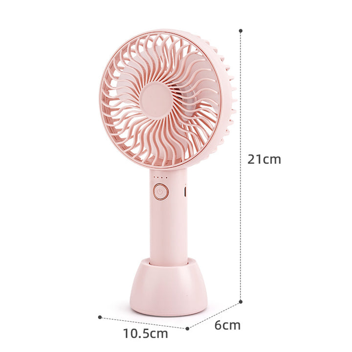 Women's Portable Hand Fan with Ergonomic Handle and Integrated Stand Function Stornfield