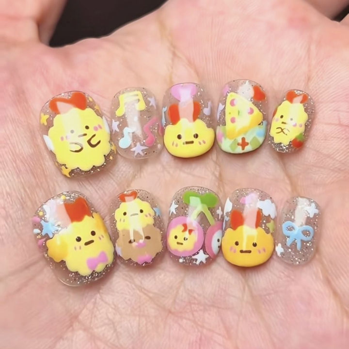 Cute Character Press-On Nail Art Set Stornfield