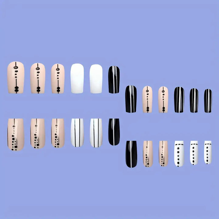 Artistic Geometric Press-On Nail Art Stornfield
