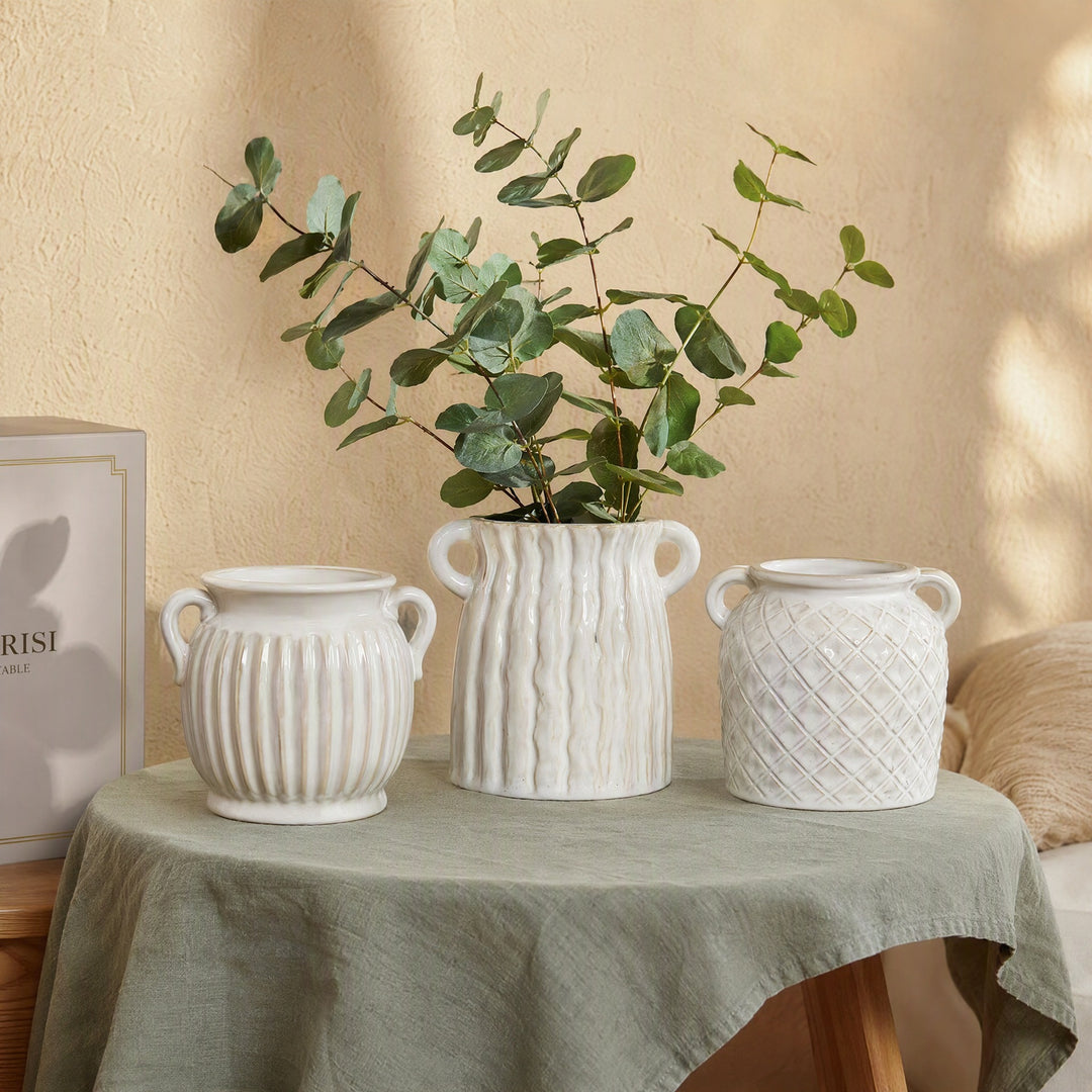 Elegant ceramic container with patterns Stornfield