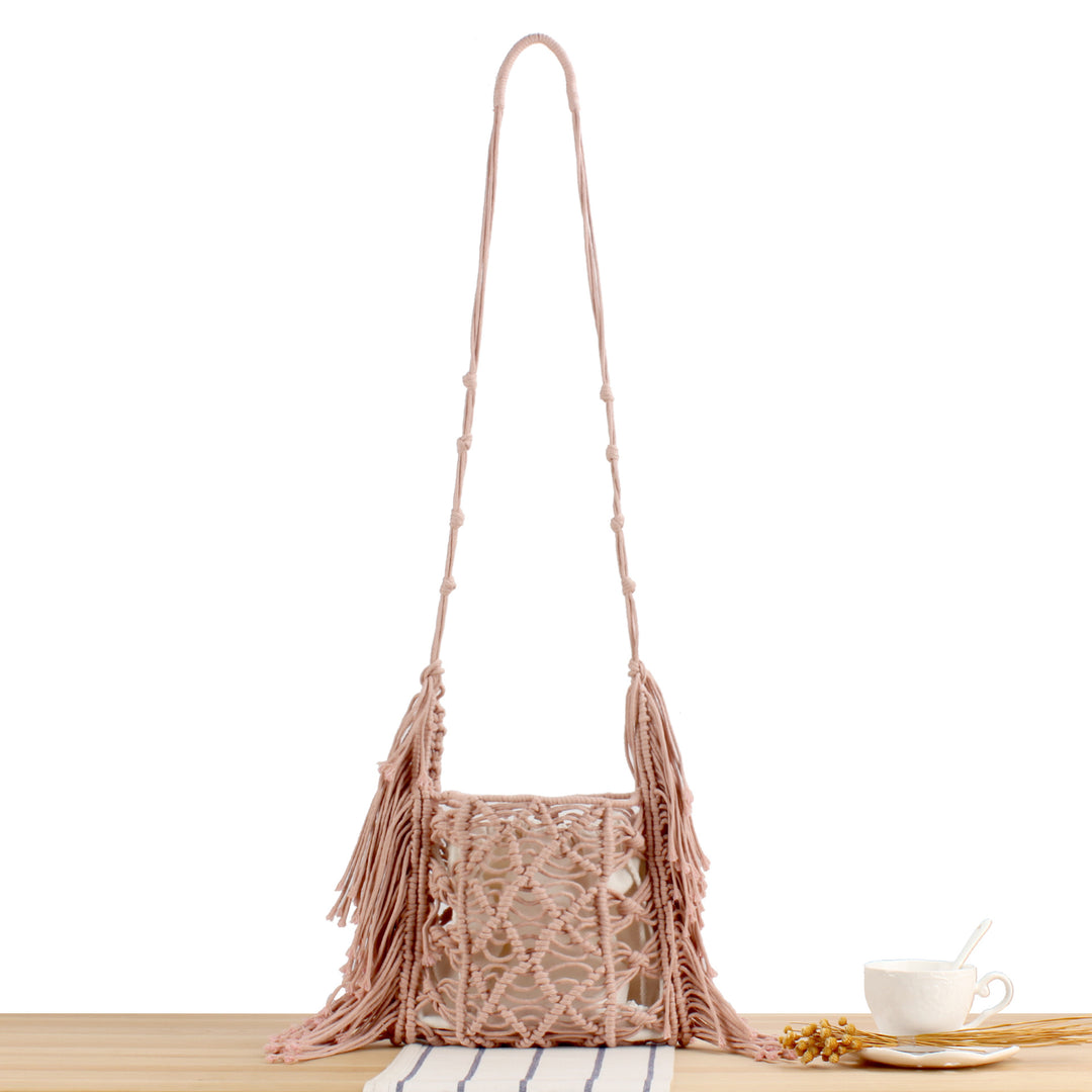 Creative Macrame Shoulder Bag with Fringe Stornfield