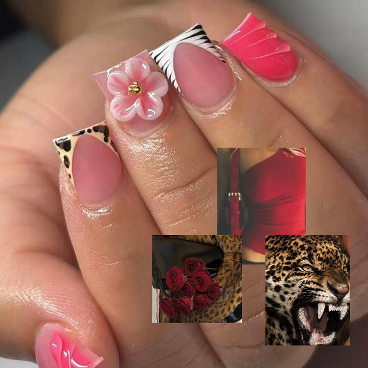Floral Design Press-On Nail Tips Set Stornfield