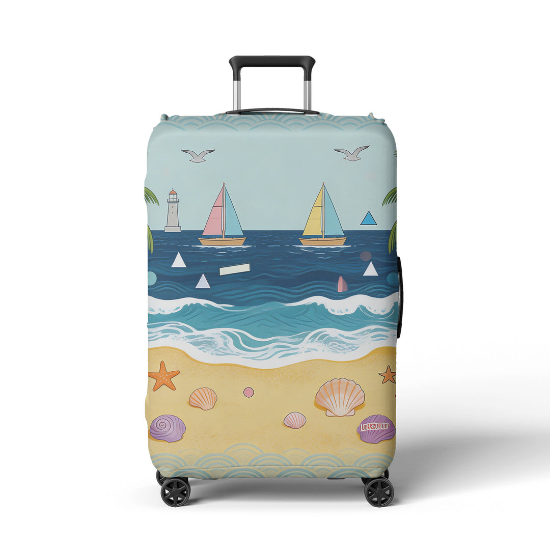 Women's suitcase cover with atmospheric landscape design Stornfield