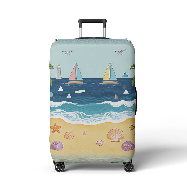 Women's suitcase cover with atmospheric landscape design Stornfield