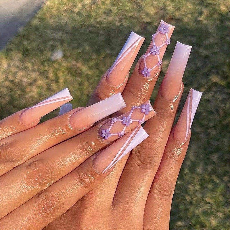 Artful acrylic nails with maritime design Stornfield