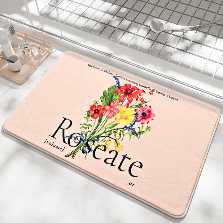 Floral-Decorative Bathroom Mat Stornfield