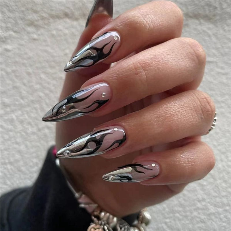 Artistic Flame Design Press-On Nail Extensions Stornfield